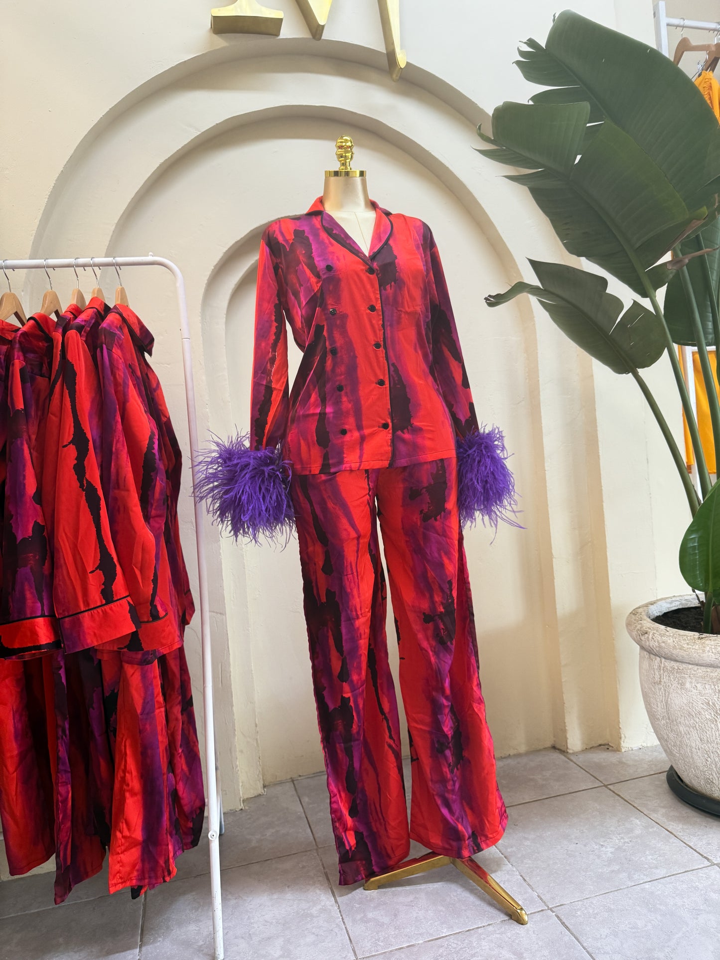 Silky Ostrich feather Pyjamas