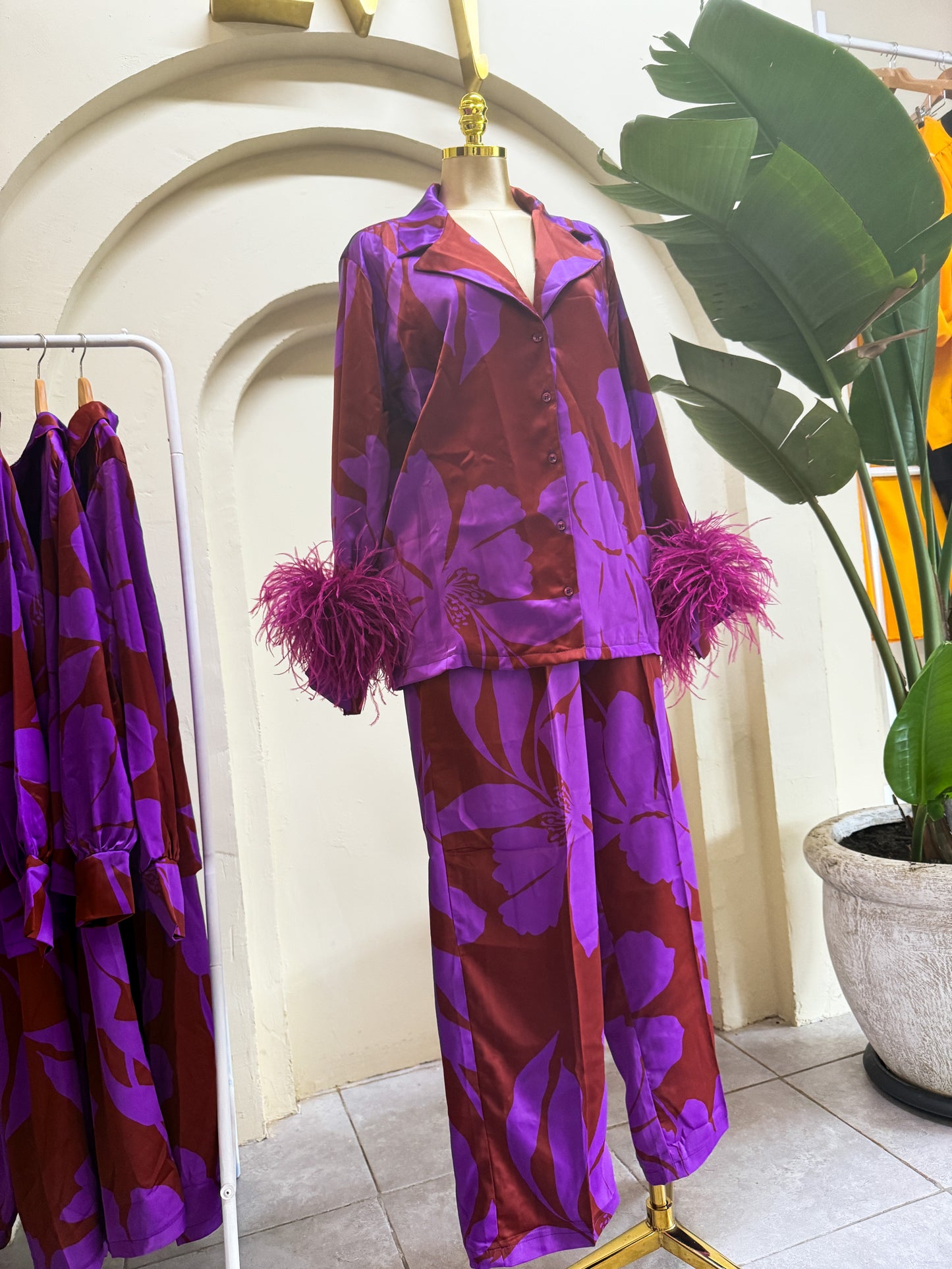 Silky Ostrich feather Pyjamas