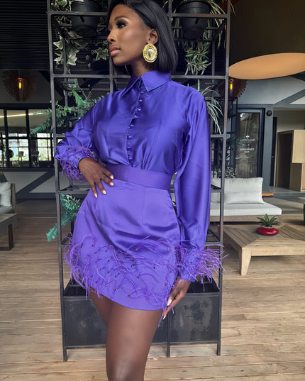Liema feather set purple