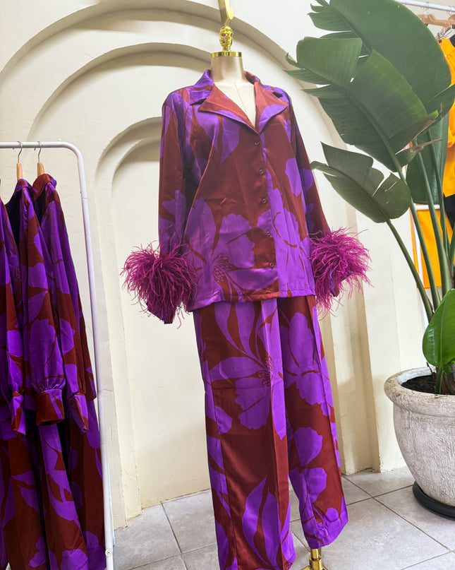Silky Ostrich feather Pyjamas